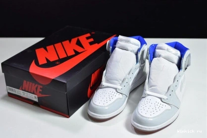RACER BLUE JORDAN - 1 HIGH ZOOM WHITE RETRO 1014